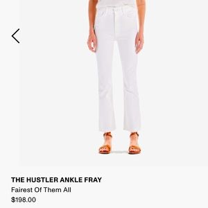 White Mother Hustler Ankle Fray Jeans